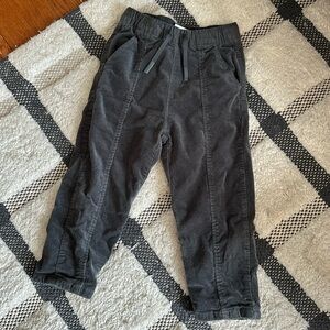 Zara Soft Lined Corduroy Drawstring Elastic Waist Pants Sz 3T - 4T Gray